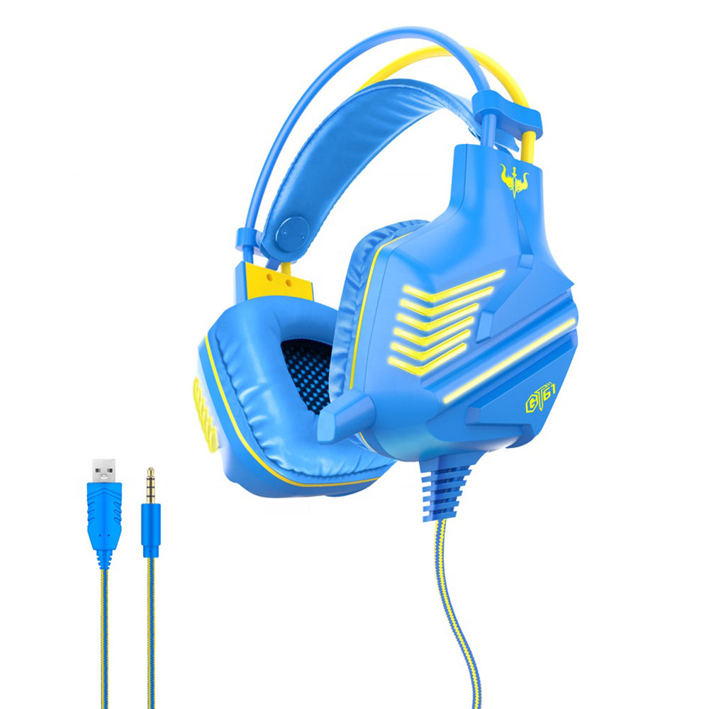 OVLENG GT61 Over-ear Lighting Gaming Headset HiFi Sound 3.5mm AUX+USB Cable Wired Headphone with Noise Reduction Microphone OVLENG GT61 Over-ear Lighting Gaming Headset HiFi Sound 3.5mm AUX+USB Cable Wired Headphone with Noise Reduction Microphone